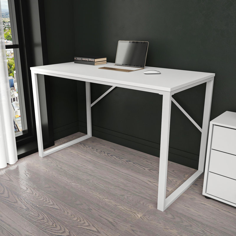 Riggs Metal Base Writing Desk, White