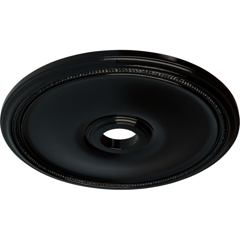 Endurathane Theia Ceiling Medallion, 24"OD x 3 5/8"ID x 1 3/4"P (Fits Canopies up to 6 3/4"), Hand-Painted Black Pearl Finish