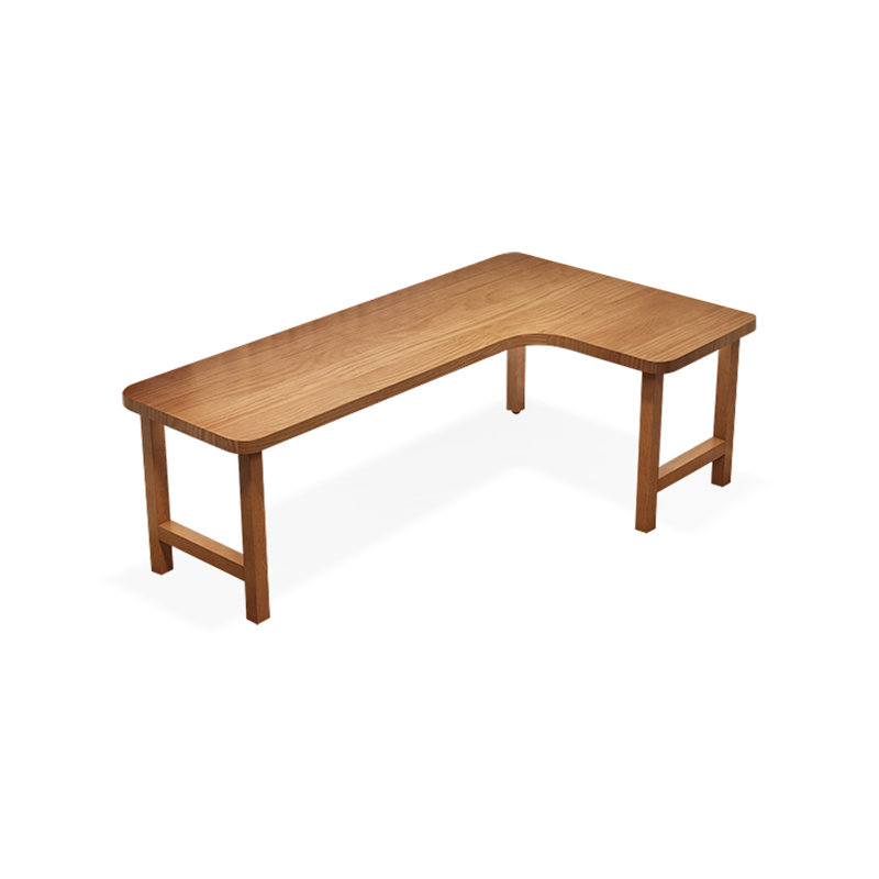 Bureau d'écriture en L en noyer massif, H 29,53 po x l 70,87 po x P 39,37 po, Oui
