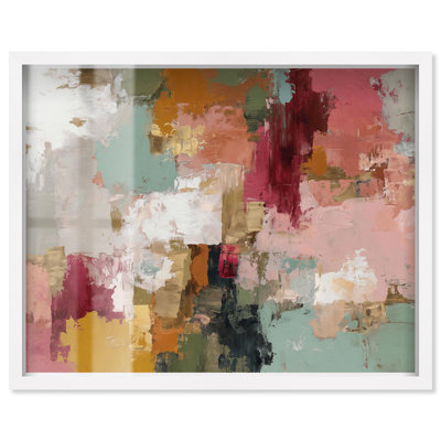 Colorful Palette II Shadowbox Print Abstract Wall Decor by Art Remedy, White Frame, 30 x 24