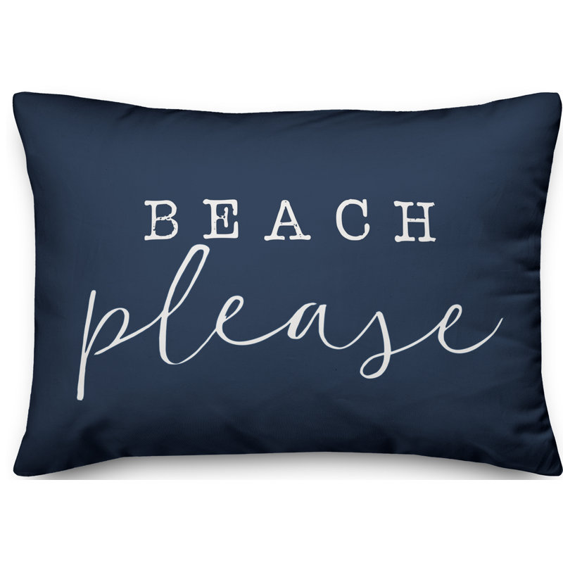Outdoor Reversible Throw Pillow, Navy