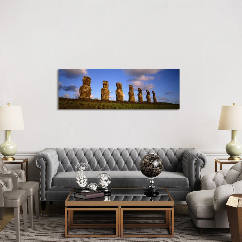 Ahu Akivi - Wrapped Canvas Panoramic Print, 152.4 cm H x 50.8 cm W x 1.91 cm D