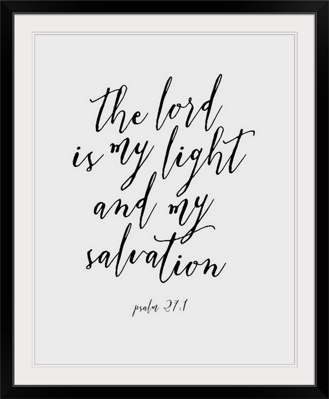 «Psalm 27: 1 - Scripture Art», art textuel, H 20 po x l 16 po x P 1,5 po, Toile