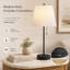 Ensemble de 2 lampes de table modernes du milieu du siècle en métal noir de 52,7 cm (20,75 po) avec double port USB et abat-jour en verre pour chambre à coucher et salon.
