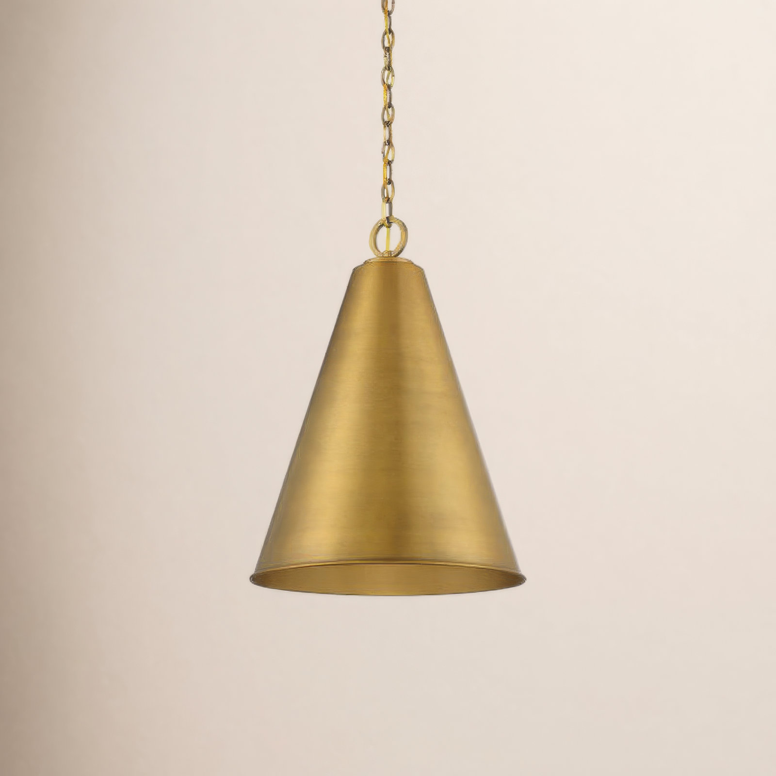 Grenadine Single Light Metal Dimmable Pendant, Natural Brass