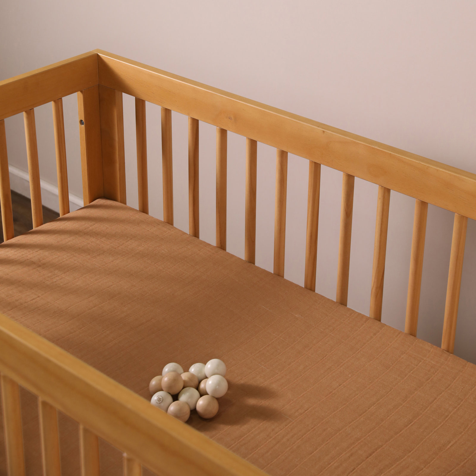 Burnt Sienna Muslin Crib Sheet