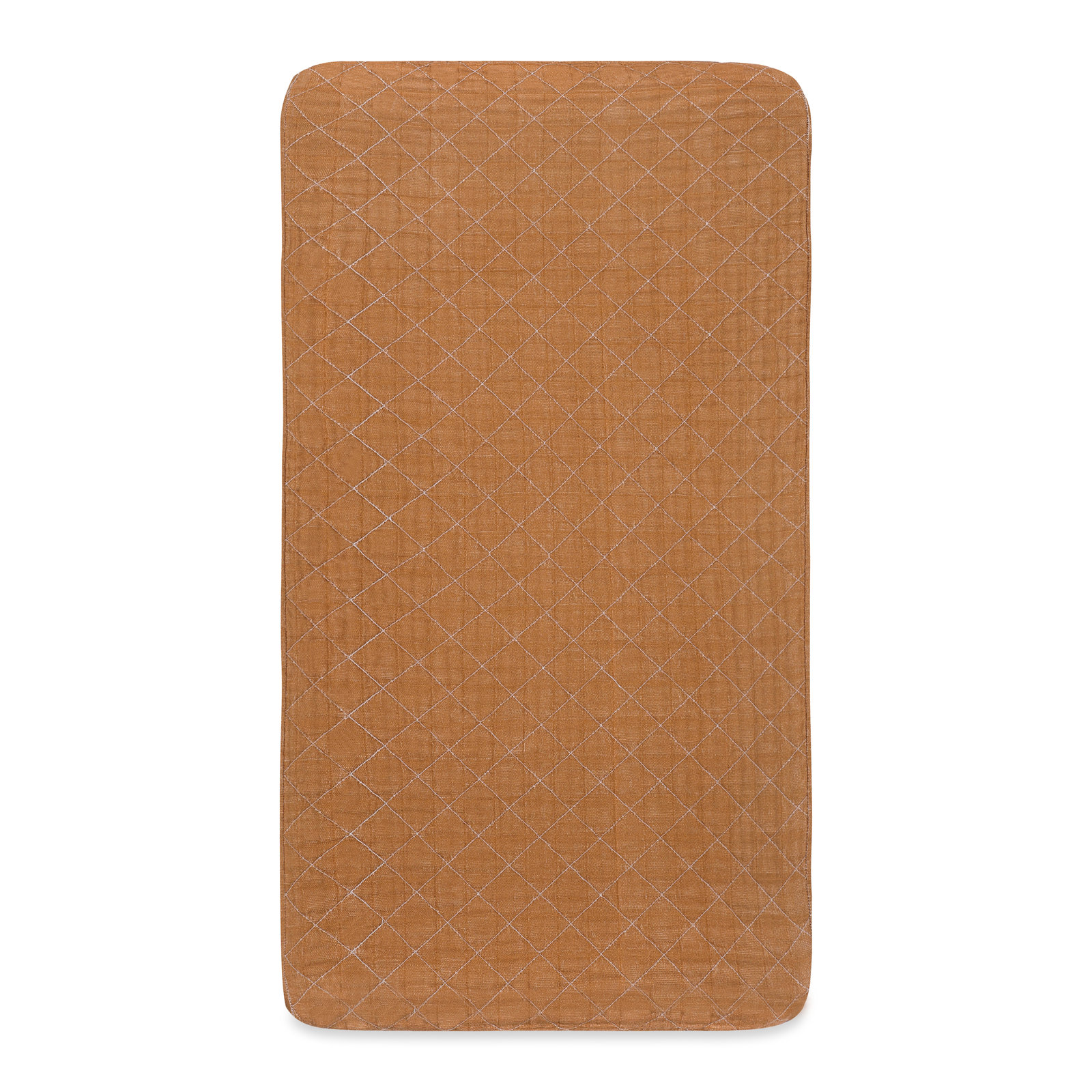 Burnt Sienna Quilted Muslin Changing Pad Cover