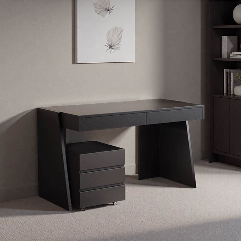 Bureau d'écriture minimaliste en bois noir, H 29,52 po x l 47,24 po x P 19,68 po