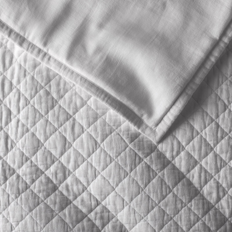Jeffen Linen Blend Sham Set, Standard/Twin, Stormy Blue