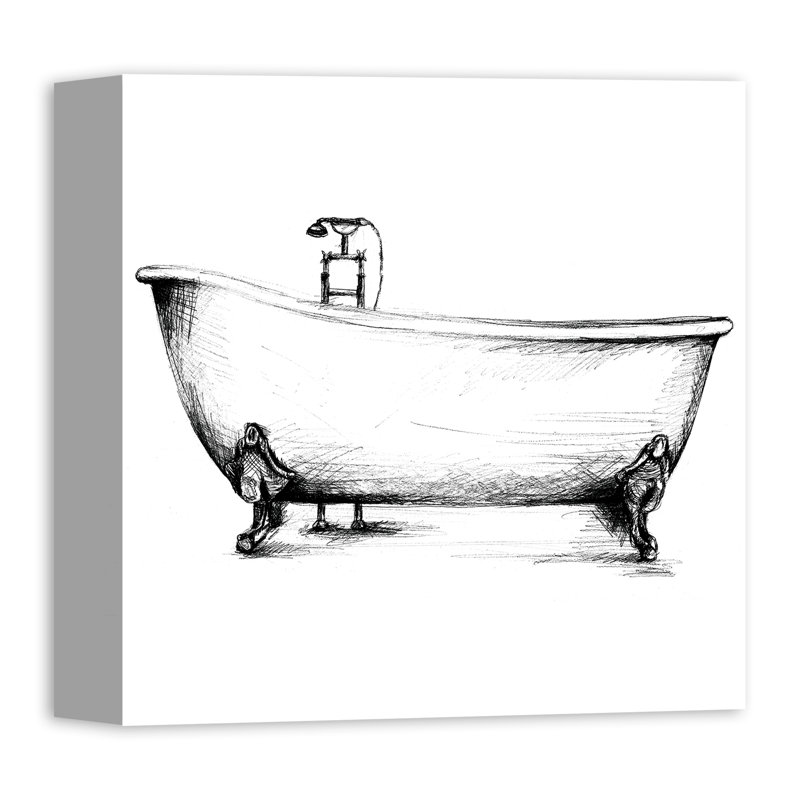 Vintage Bathaign - Reproduction d'art graphique sur toile, H 12 po x l 12 po, Toile tendue
