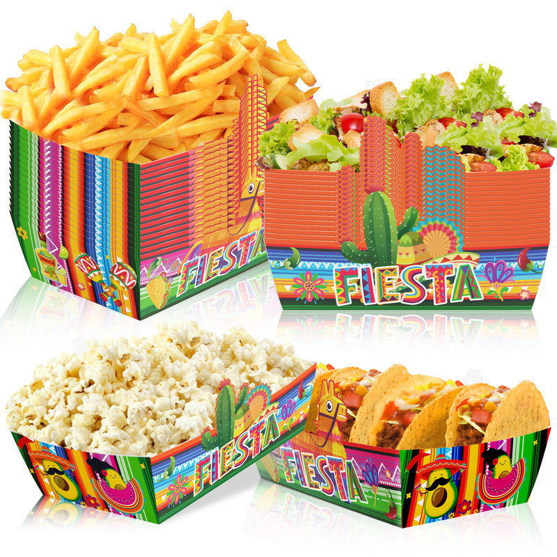 36 pièces décorations pour fêtes mexicaines, 36 plateaux de service fiesta mexicaine