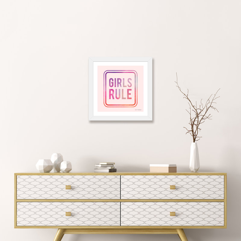 Filles, règle, Blanc, H 16 po x l 16 po x p 1 po, Papier encadré blanc