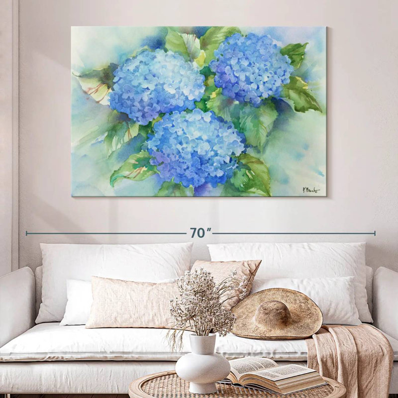 Harnek Sky Blue Hydrangeas, 34" H x 51" W