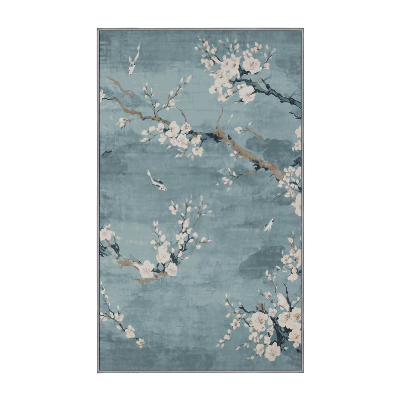 Chenille Washable Abstract Indoor Rug, Rectangle 3' x 5'