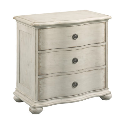 HELENE THREE DRAWER NIGHTSTAND - CRÈME