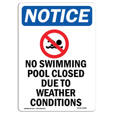 No Swimming Pool Closed Sign