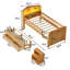 Lit mezzanine simple avec éclairage à DEL et rangement polyvalent pour un espace naturel efficace-130080324