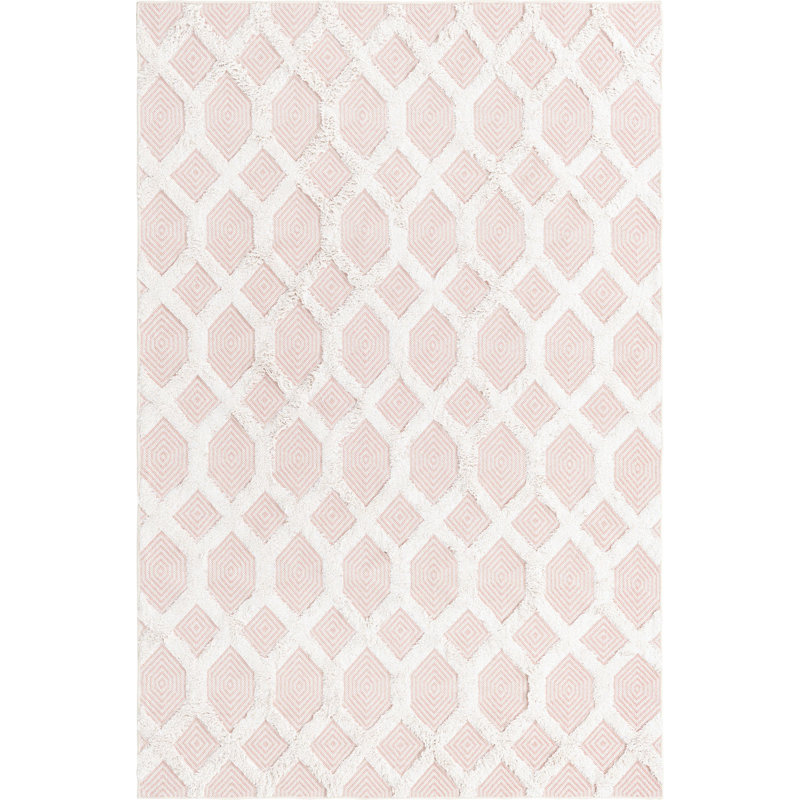 Jordalier Cotton Geometric Indoor Rug, Rectangle 5'3" x 8'