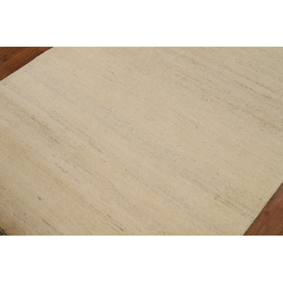 Solid Gabbeh Modern Accent Rug 4x6