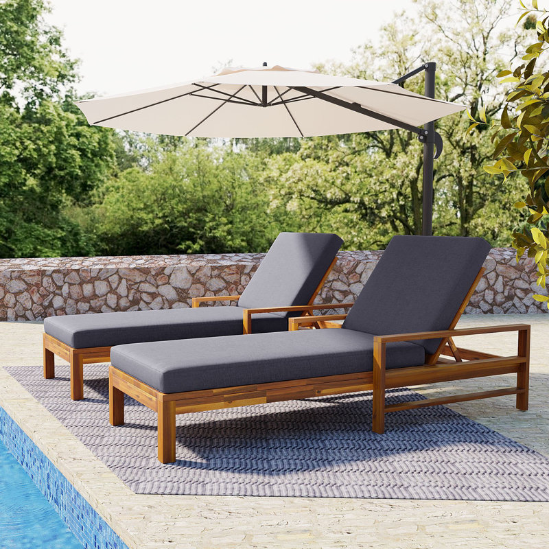 Chaise longue d'extérieur Alyah, Gris