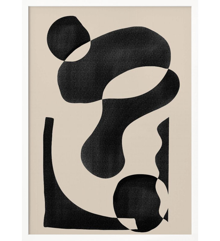 "Motif abstrait", art mural texturé encadré, Blanc, H 40 po x l 30 po