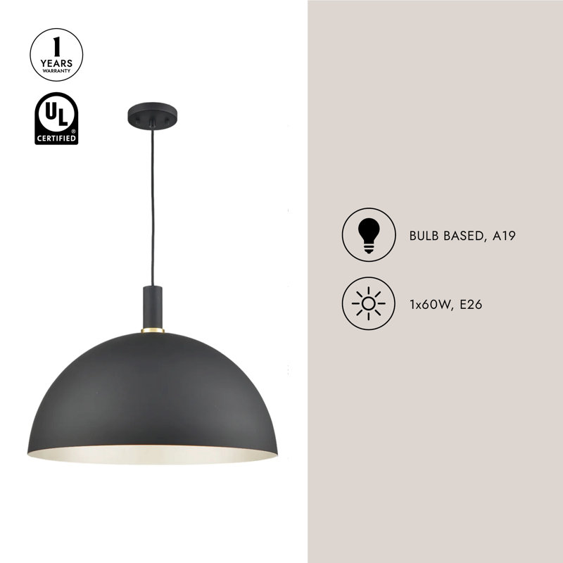 Archibald 1 - Light Pendant, White, 16" H x 24" W x 24" D