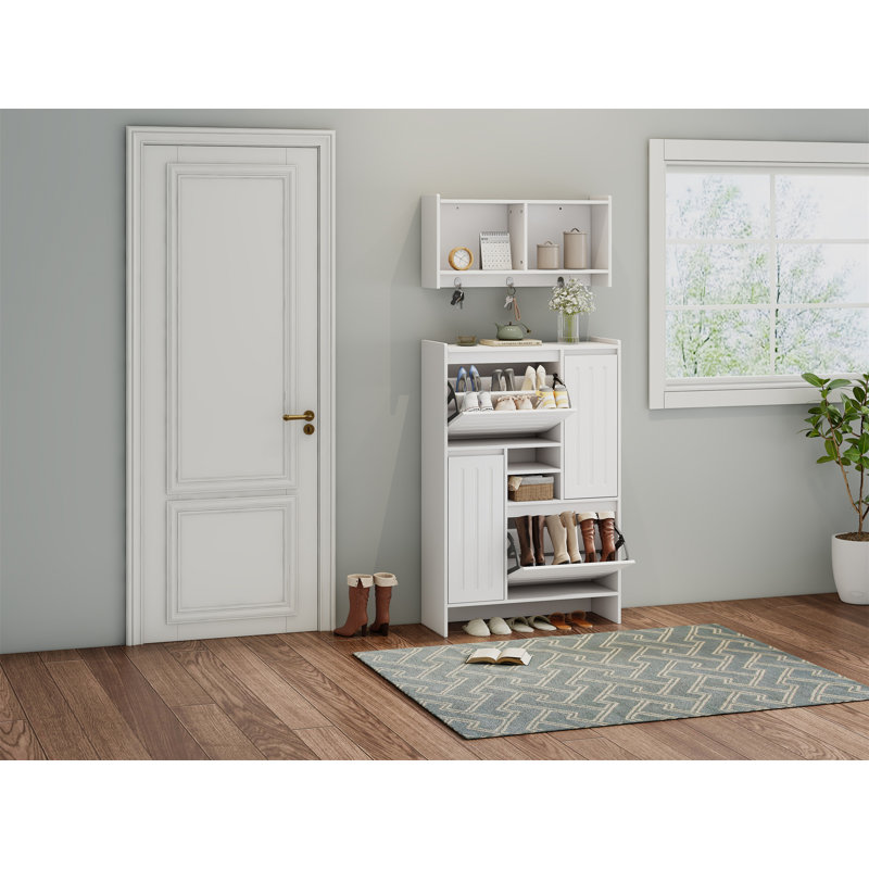 31"Multi-Functional Shoe Cabinet With Wall Cabinet