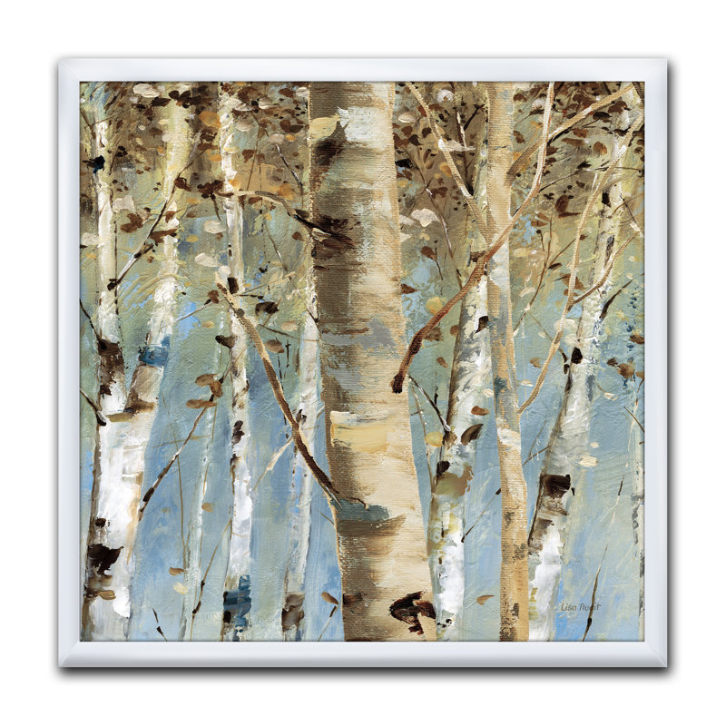 Cadre photo « white bouleau forest ii », reproduction sur toile, Cadre blanc, H 30 po x l 30 po x P 1 po