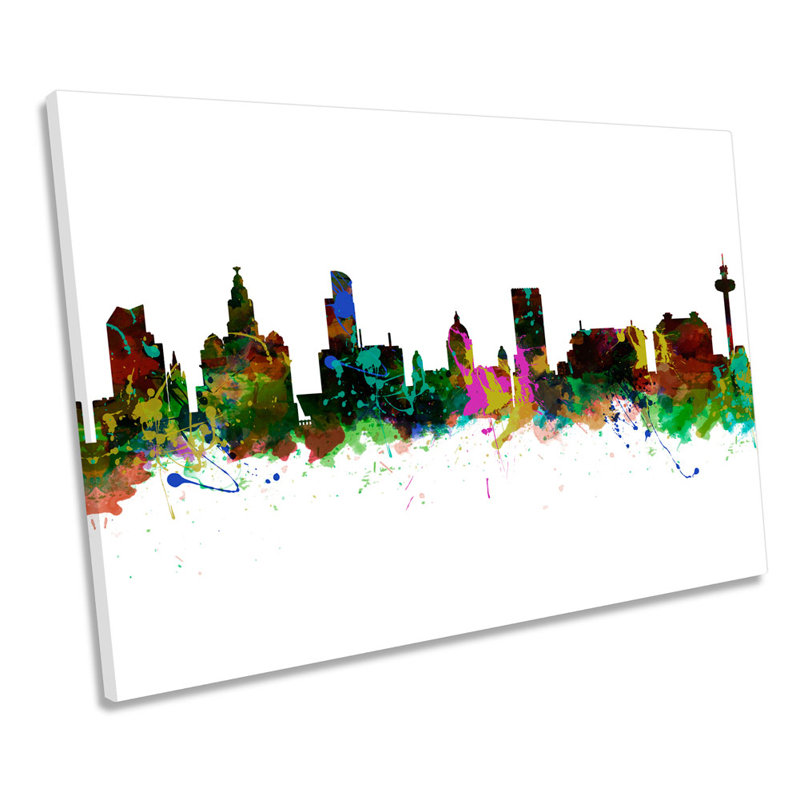 City Of Liverpool Skyline Modern - Wrapped Canvas Print, 30.5cm H x 45.7cm W x 2cm D