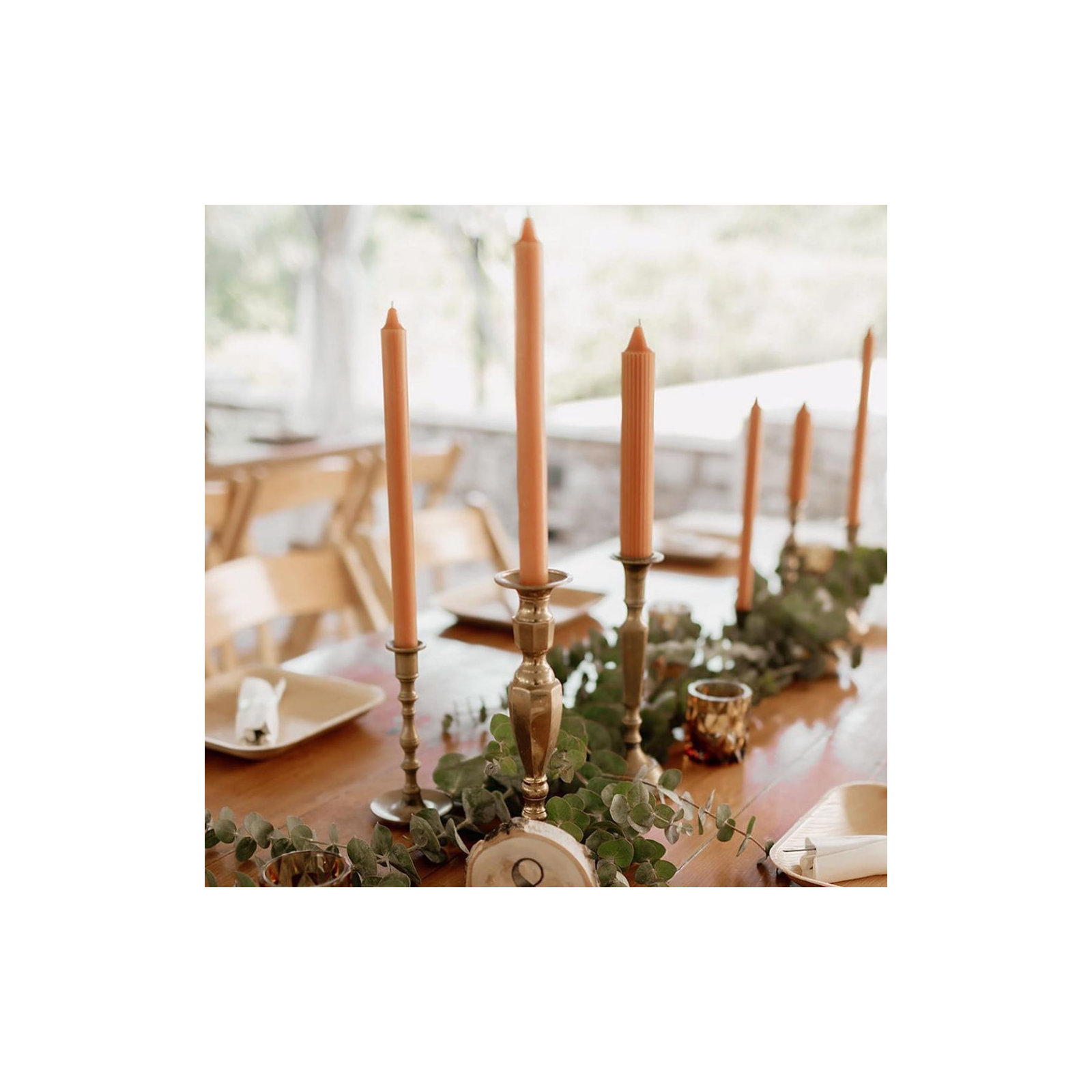 Root Candles Unscented Taper Candle, Rust, 12" H x 0.88" W x 0.88" D