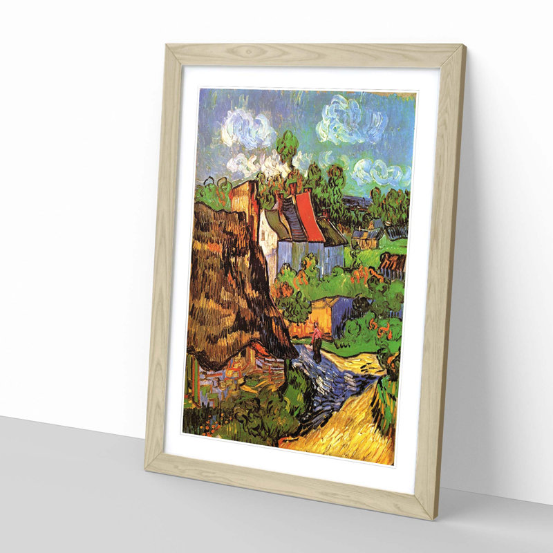 Houses Auvers by Vincent Van Gogh - Framed Print, Oak