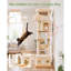 183cm Large Cat Tree Tower for Indoor Cats, with 7 Sisal Scratching Posts, 2 Cat Condos, Platform, 2 Hanging Baskets & Metal Hammock, Beige