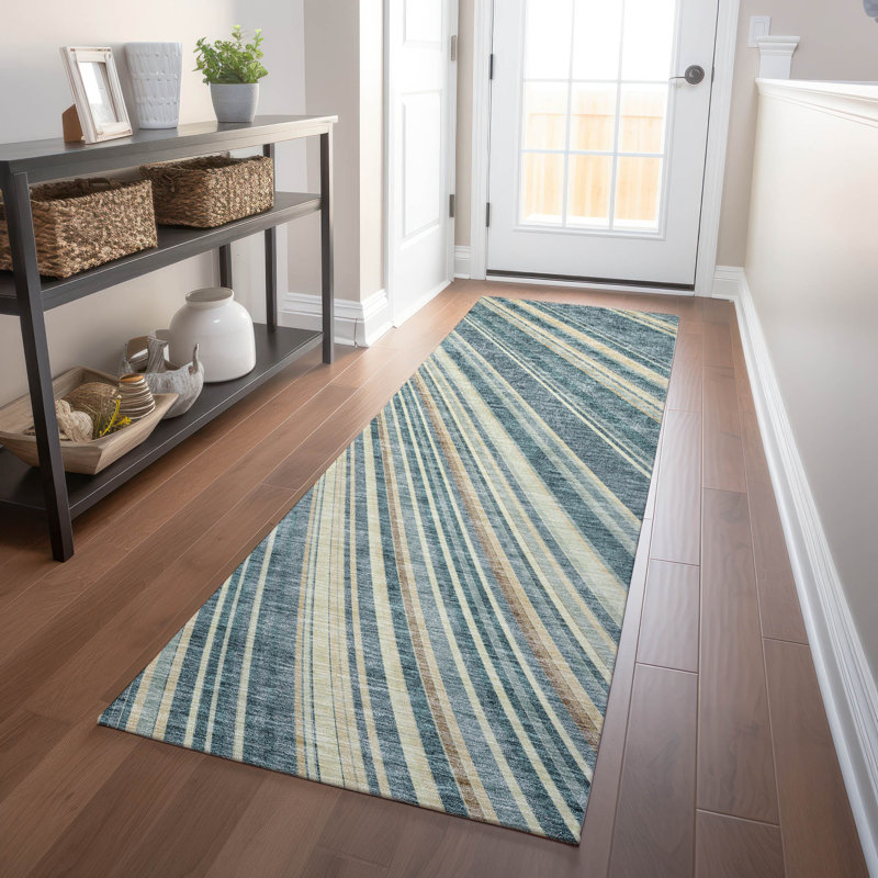 Chayden Washable Striped Indoor / Outdoor Rug, Runner 2'3" x 7'6"