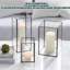 Set Of 3 Square Glass Hurricane Candle Holders, Glass Framed In finish, Great For Home Decor And Wedding,holiday Decor.-715360439