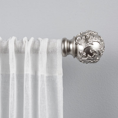 Jewett Exclusive Home Vine 1" Curtain Rod and Coordinating Finial Set, Adjustable