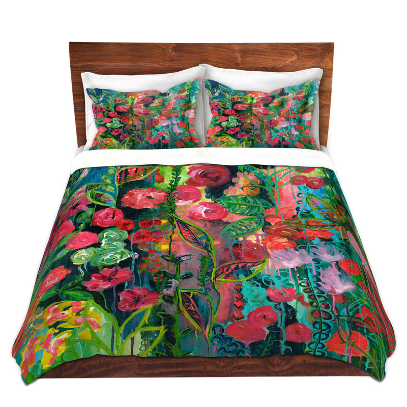Ensemble de housse de couette en microfibre DiaNoche par Sonia Begley - Tropical Night Bloom 2