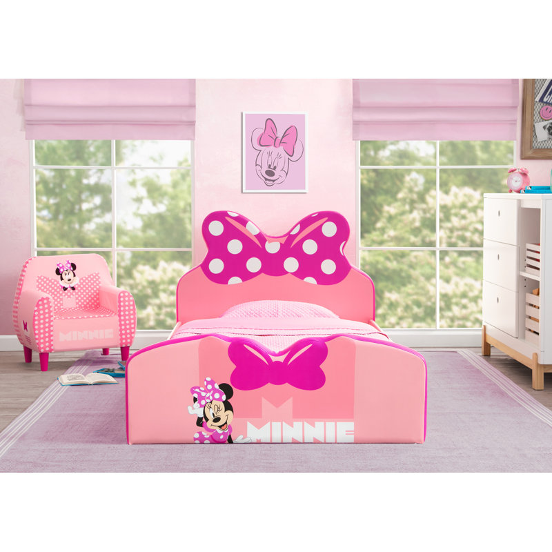 Disney Minnie Mouse Upholstered Twin Bed By Delta Children, Pink
