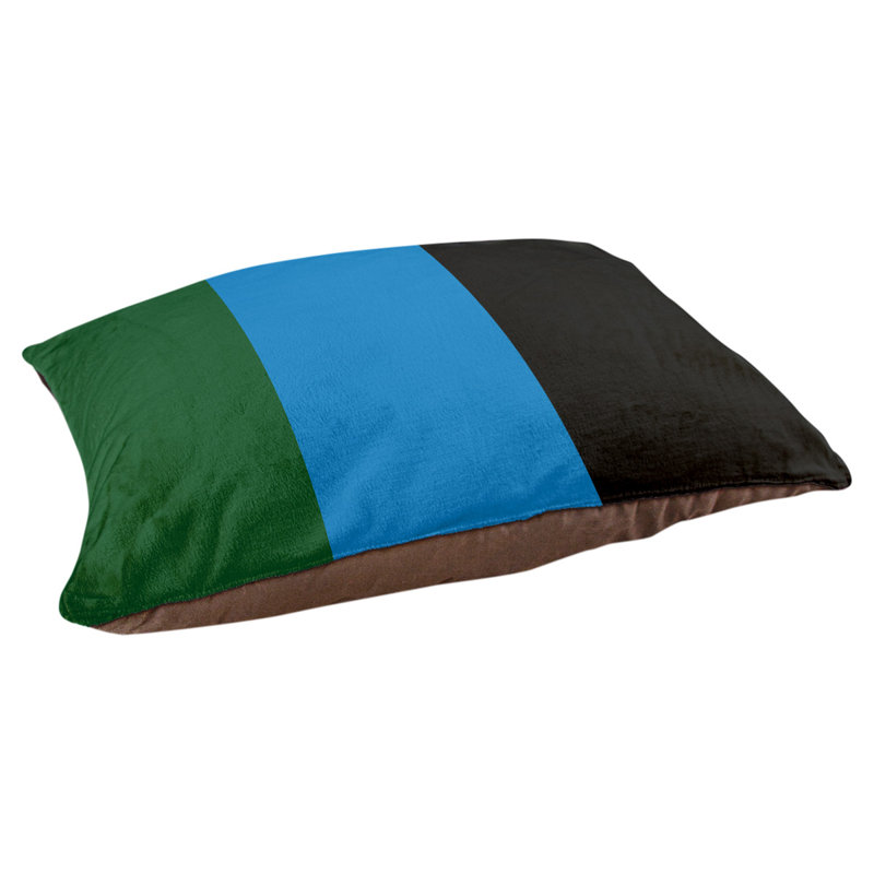 Coussin Milwaukee, Moyen (l 28 po x P 18 po x H 9,5 po), Vert de Good Land / bleu des Grands Lacs / noir