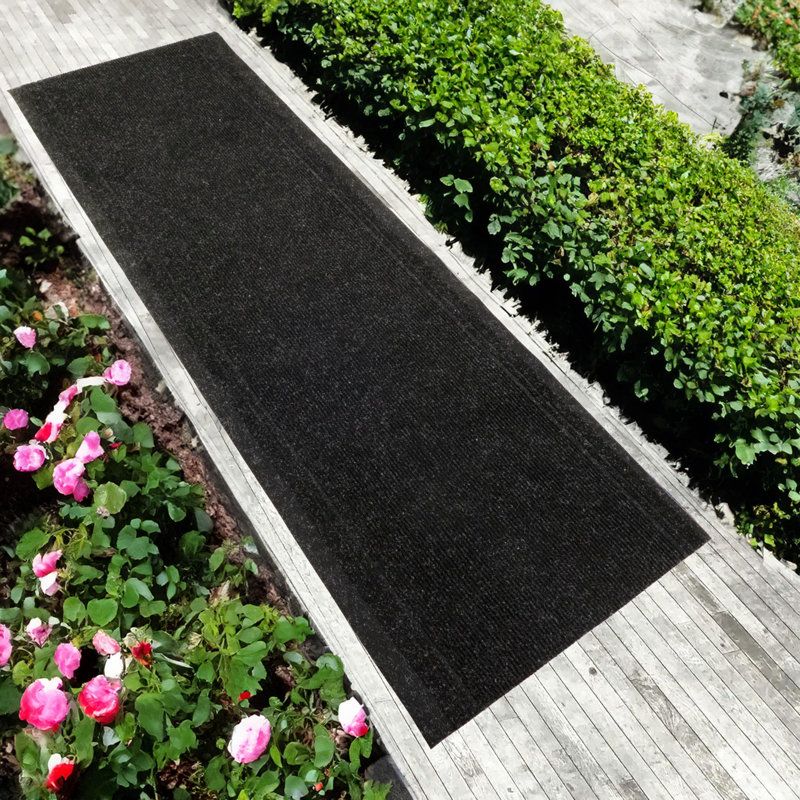 Tapis anthracite antidérapant pour l'extérieur et l'intérieur, Rectangle 2 pi 2 po x 4 pi