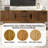 Bosk 55 Inch Media Console, Mid-Century Modern Solid Acacia Wood Fluted Pattern with Soft-Close Drawers & Cabinet Included, Fits TVs up to 60" - Walnut Finish-1152668313