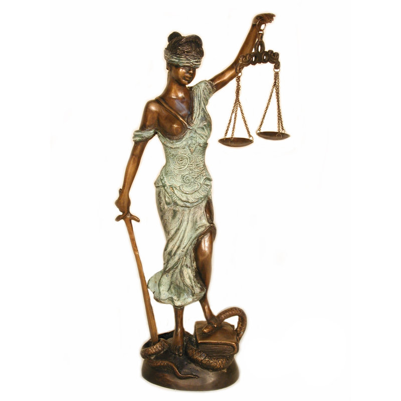 Bronze Blind Justice sur base de marbre