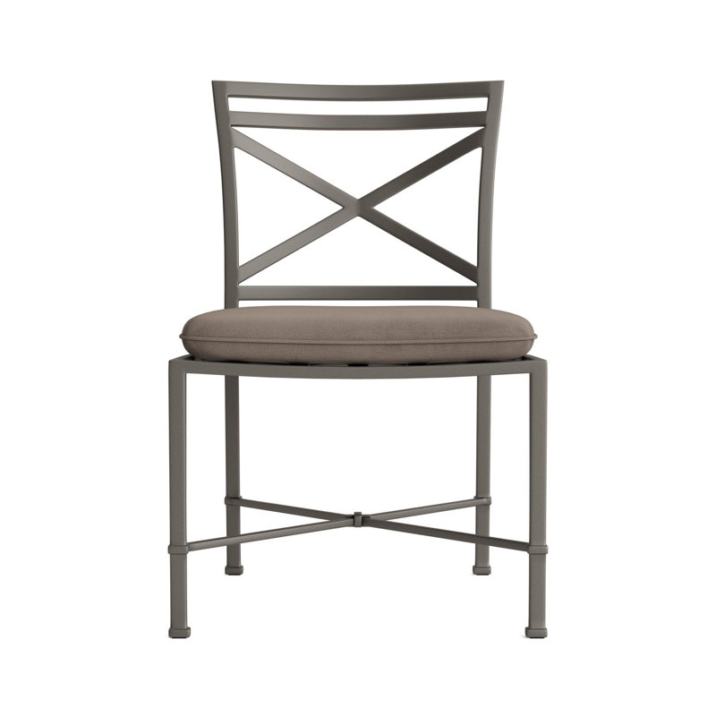 Venetian Outdoor Dining Side Chair, Mica, Fusion Dove, White