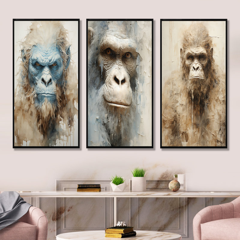 Bigfoot Portrait, 28" H x 36" W, Black Floater Framed