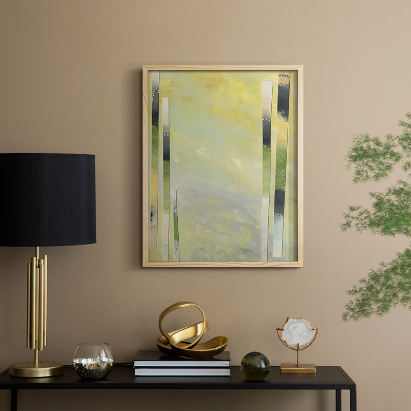 Neutral Assemblage III Framed Print - Solid Wood, Natural, 11" H x 9" W