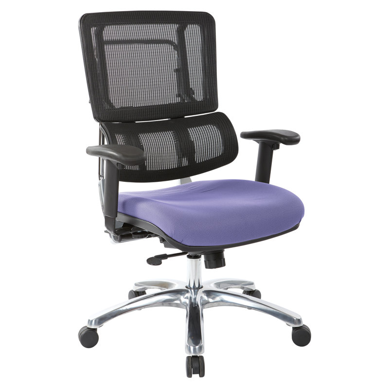 Pro-Line II Polyester Blend Task Chair, Polished Aluminum, Violet/Black