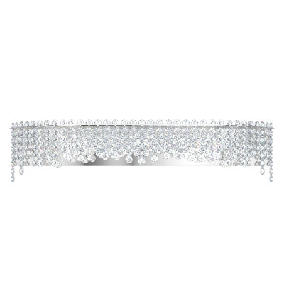 Chantant 4 Light 24.5in x 8.5in Bath Vanity & Wall Light in Polished Stainless Steel with Clear Radiance Crystals