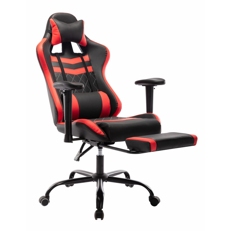 Fauteuil de jeu réglable Gustava, Similicuir rouge / noir