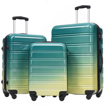 Valise extensible 3 pièces à roulettes Hardshell avec roulettes pivotantes et verrou TSA léger