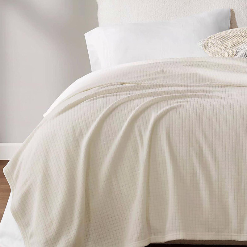 Couverture en micropolaire double / grand, Taupe, Lit double