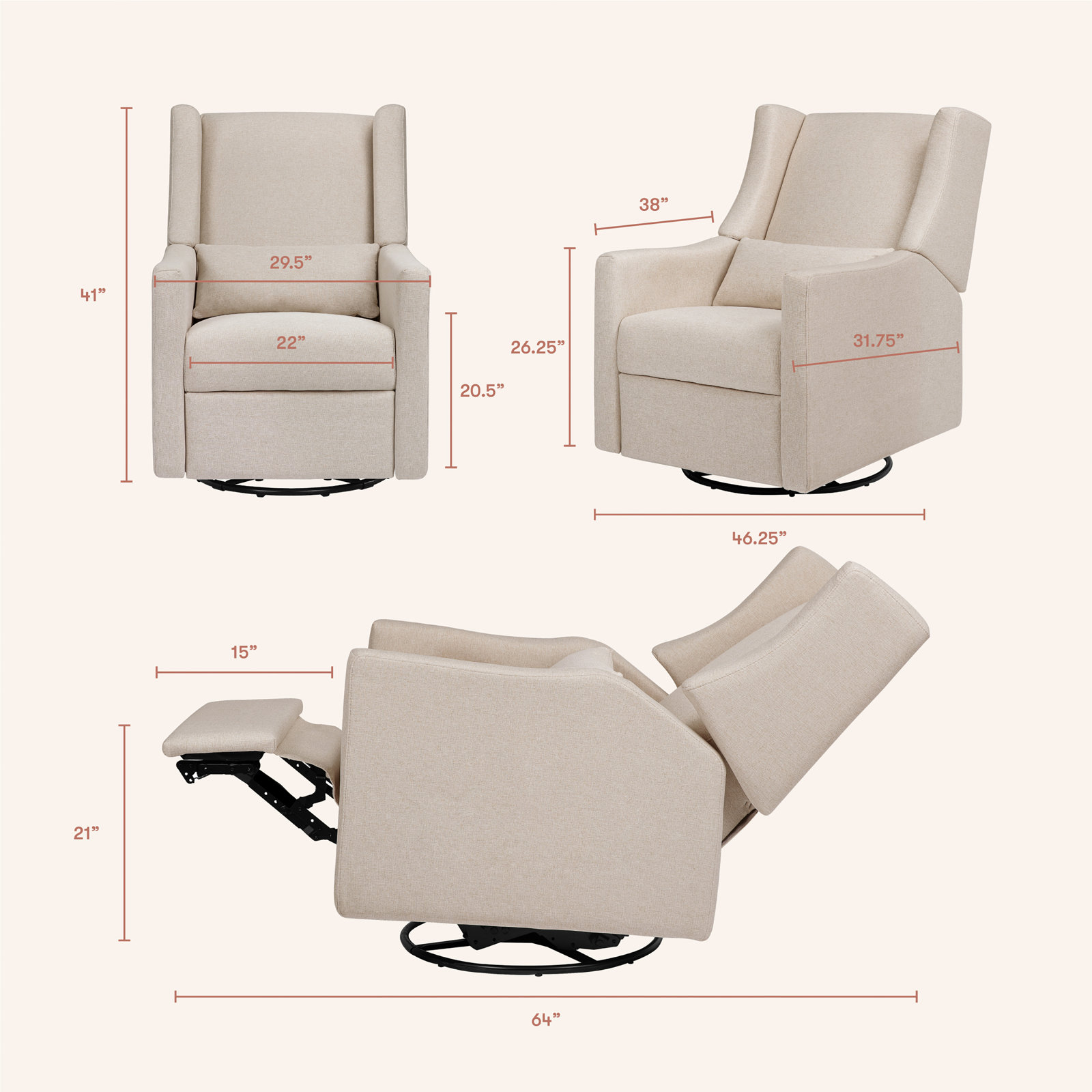 Kiwi Swivel Glider, Performance Beach Eco-Weave
